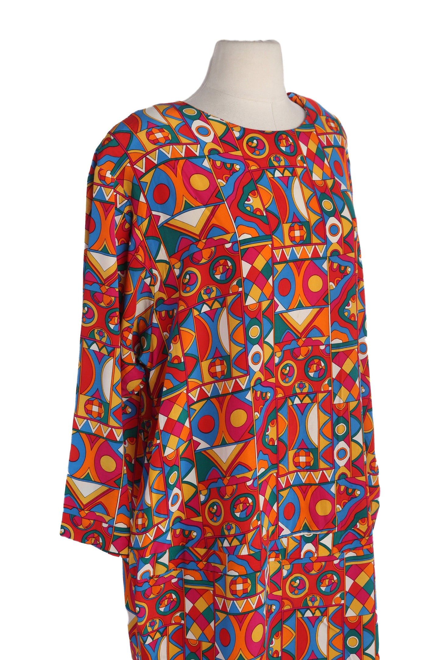 90s Women Red Geometric Print Women's Casual Dress by Page Boy for Maternity