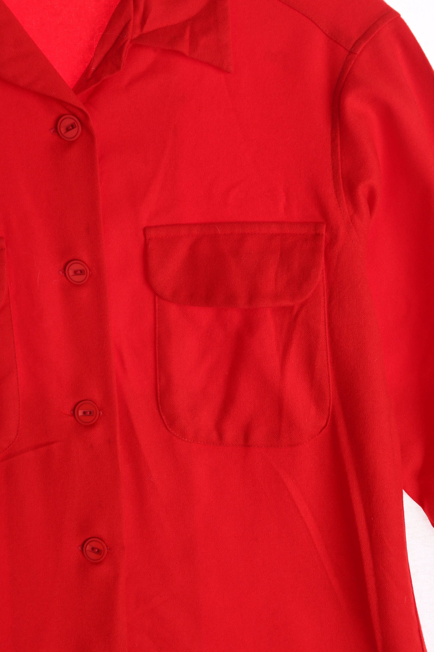 Vintage Women's red Pendleton Blouse - Made in USA - 100% Virgin Wool -