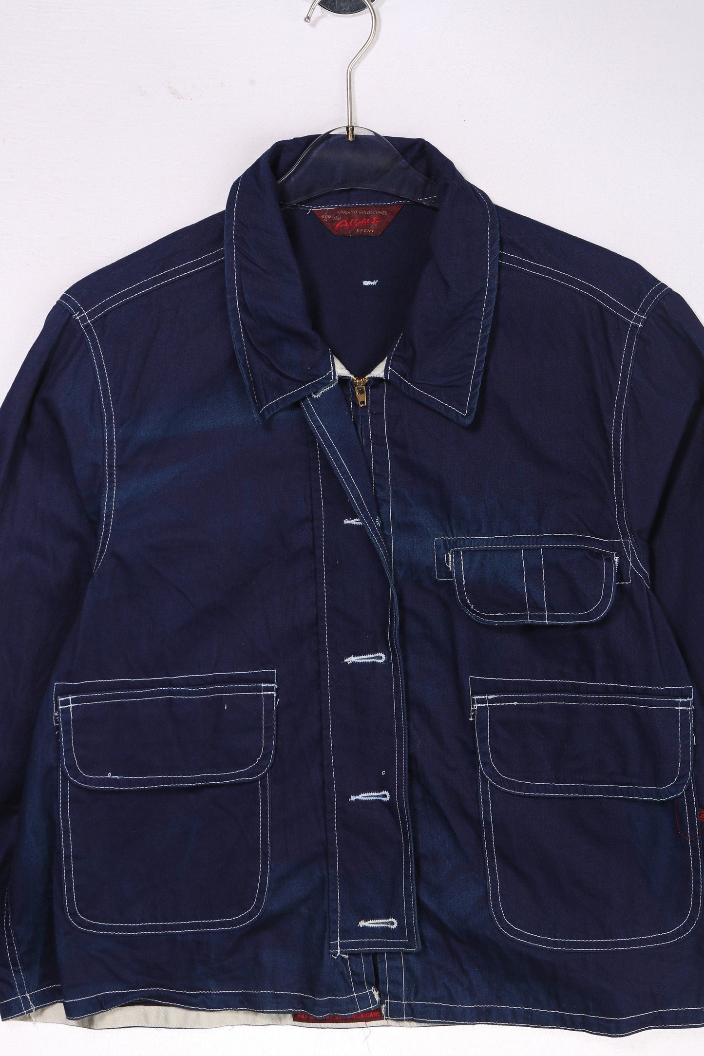 Vintage Women's Blue Zipper Jacket by Adriano Goldschmied