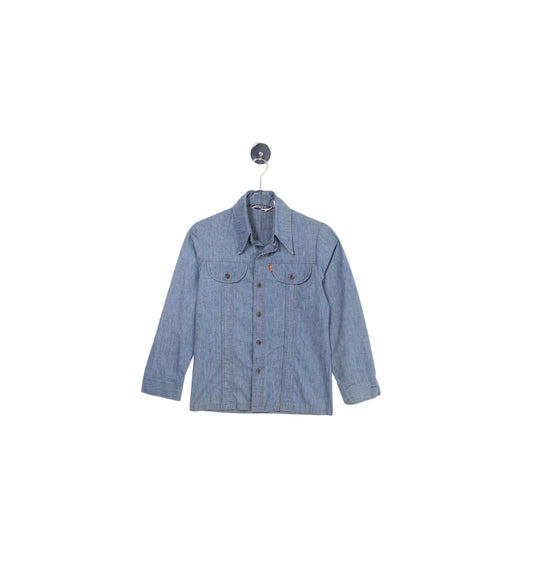 Vintage Levi's Panatela Sportswear Blue Button Up Long Sleeve Shirt - Orange Tab - Estimated Era 70s - 80s