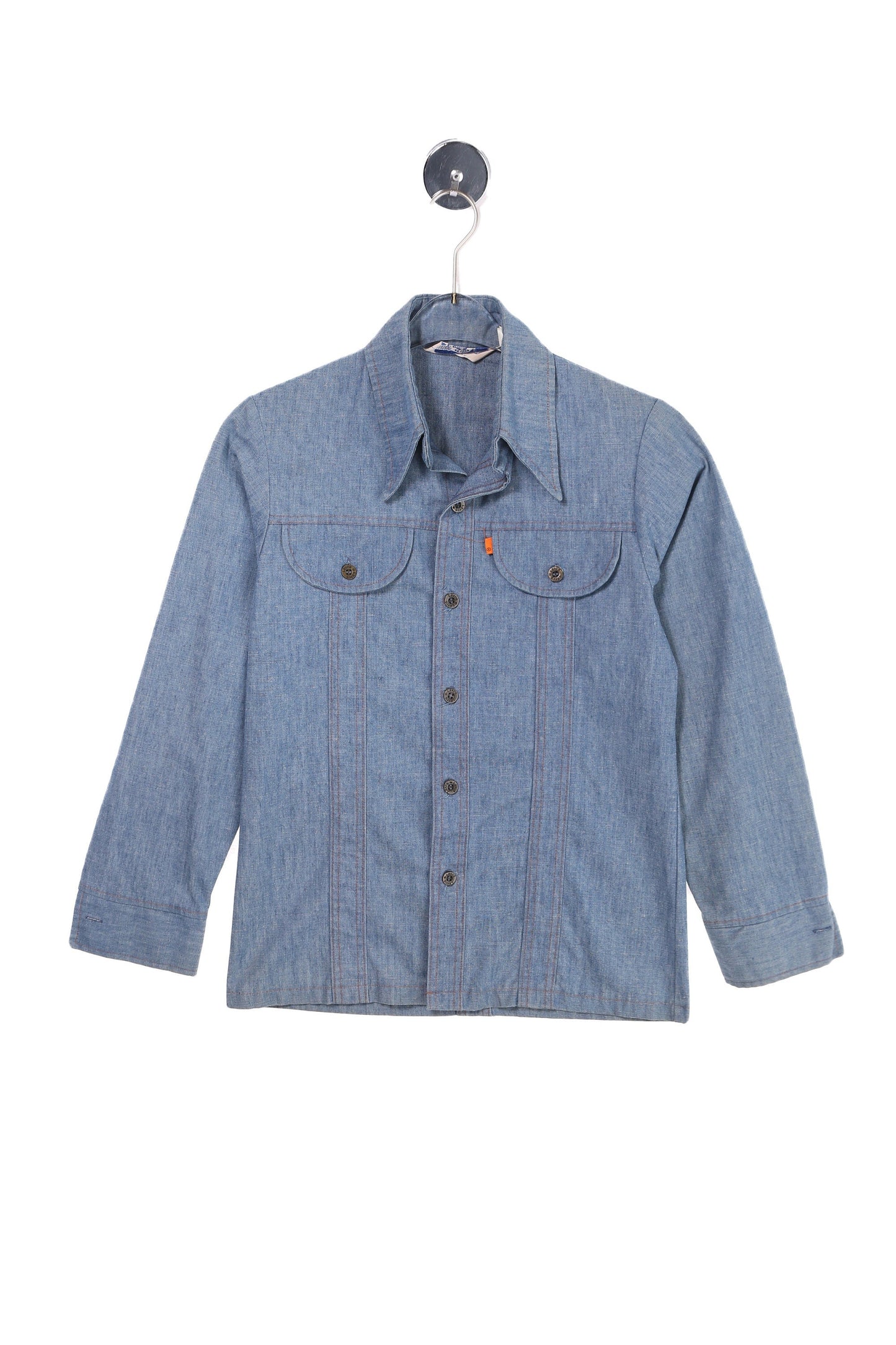 Vintage Levi's Panatela Sportswear Blue Button Up Long Sleeve Shirt - Orange Tab - Estimated Era 70s - 80s