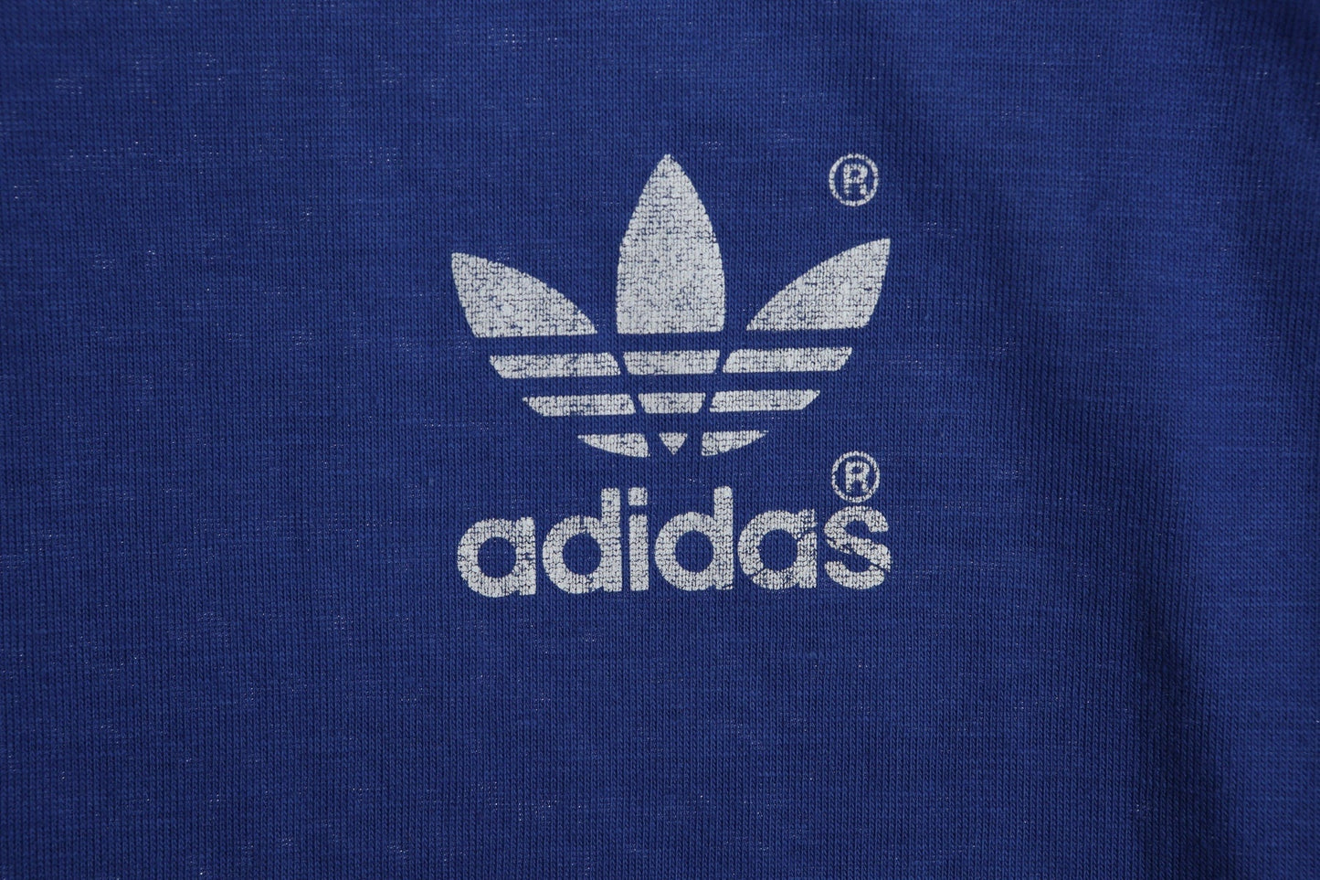 Vintage Adidas Blue Shoulder Striped T-shirt