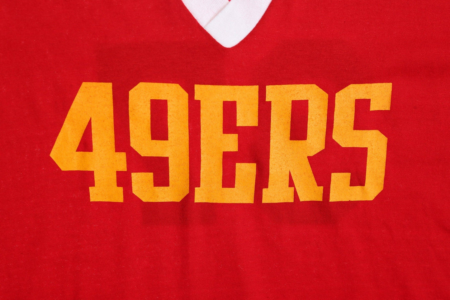 Vintage Athletic Red T-shirt with 49ers Yellow Print