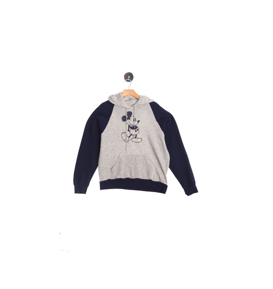Vintage Mickey Mouse Gray and Blue Hoodie