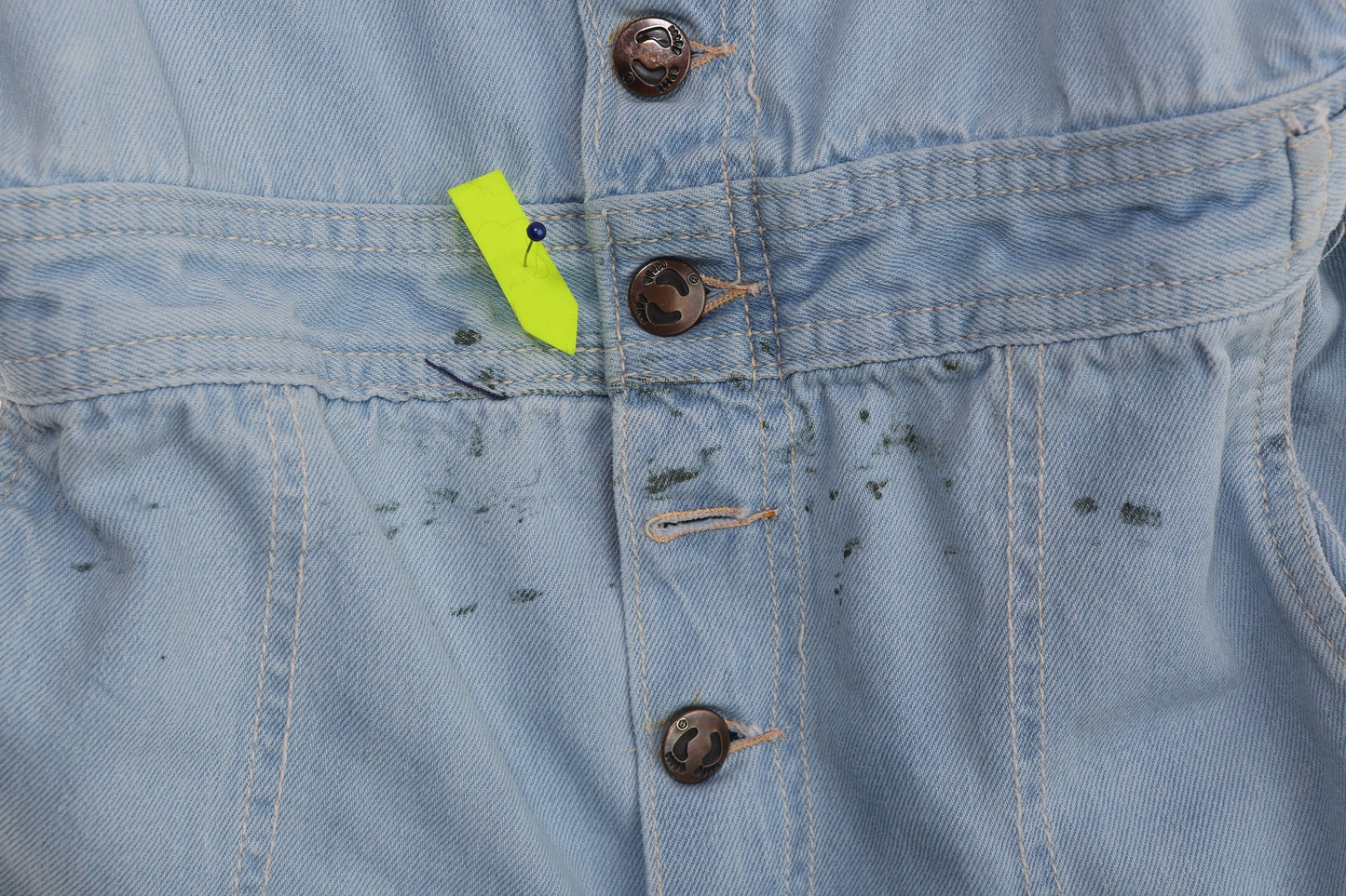 Vintage Women's Blue Hand Ten Denim Overall Shorts