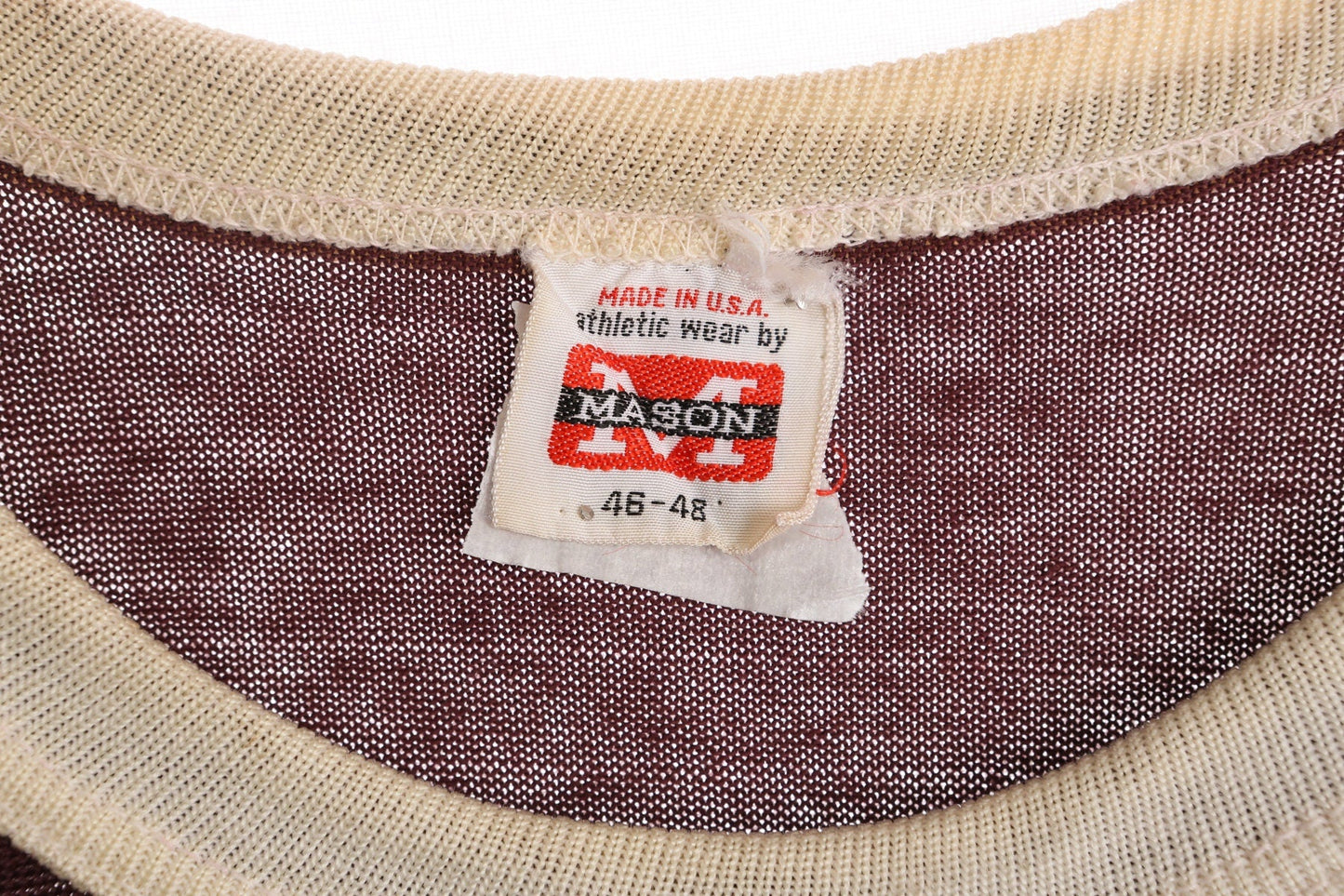 Vintage Jersey - Red White - Short Sleeve - Vend-O-Matik Print - Athletic Wear by Mason - Made in USA