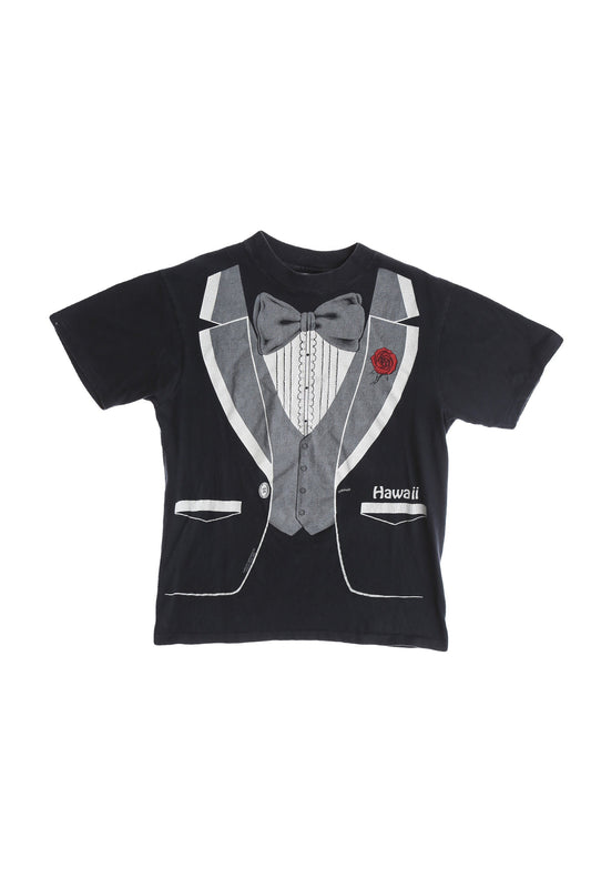 Vintage Tuxedo Graphic T-shirt - Hanes label - Hawaii Print - Era 1980s - 1990s