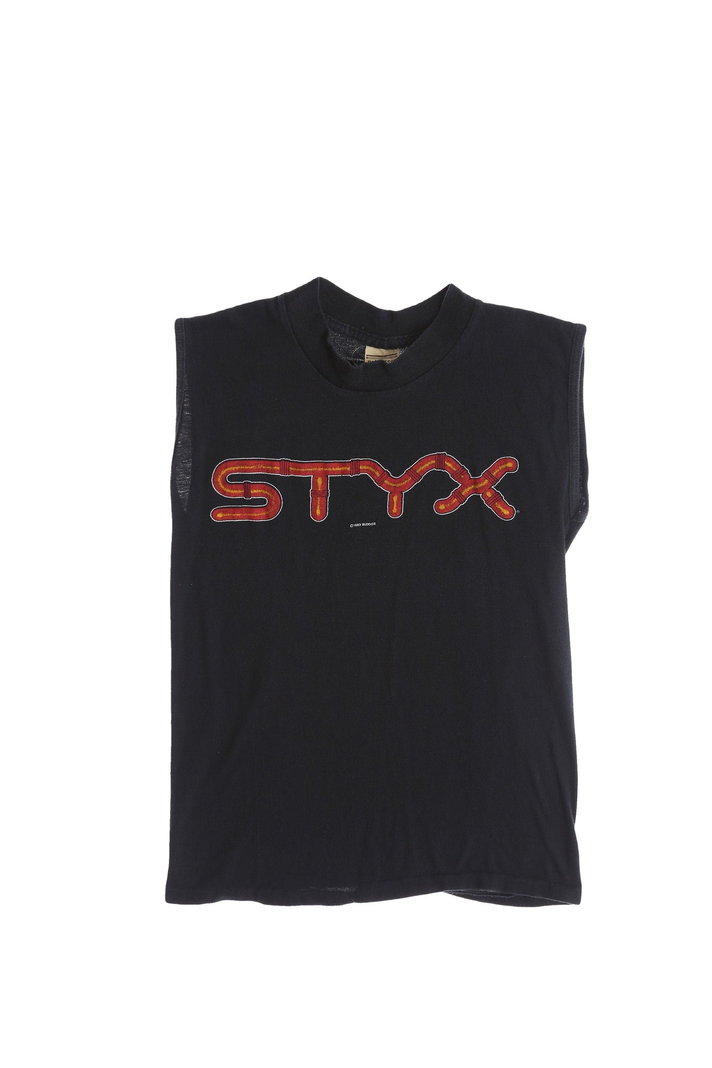 Styx Kilroy Was There Tour 1983 Black Graphic Sleeveless Vintage Shirt