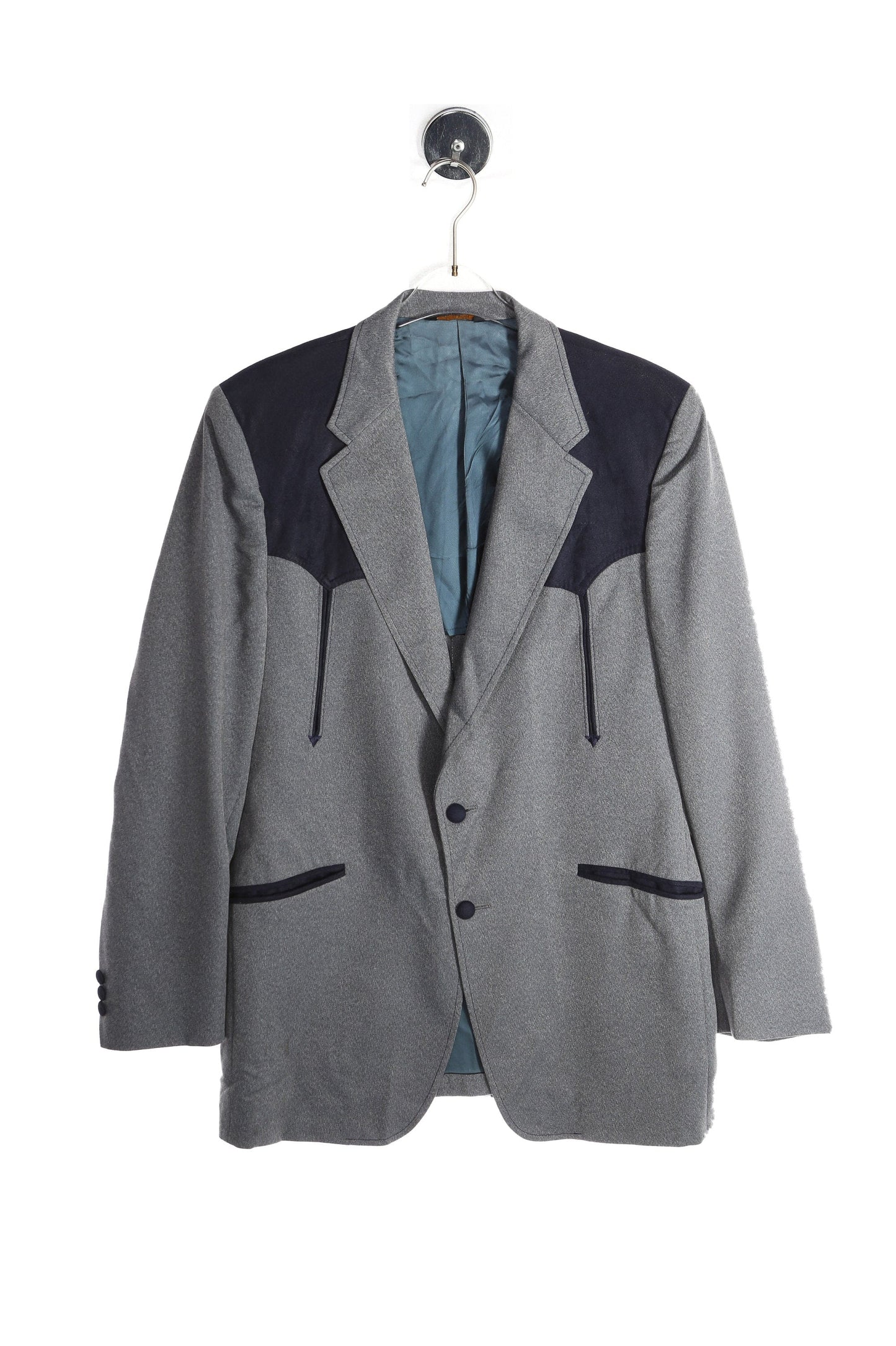 Vintage Western Suit / Black Gray / 1970s - 1980s