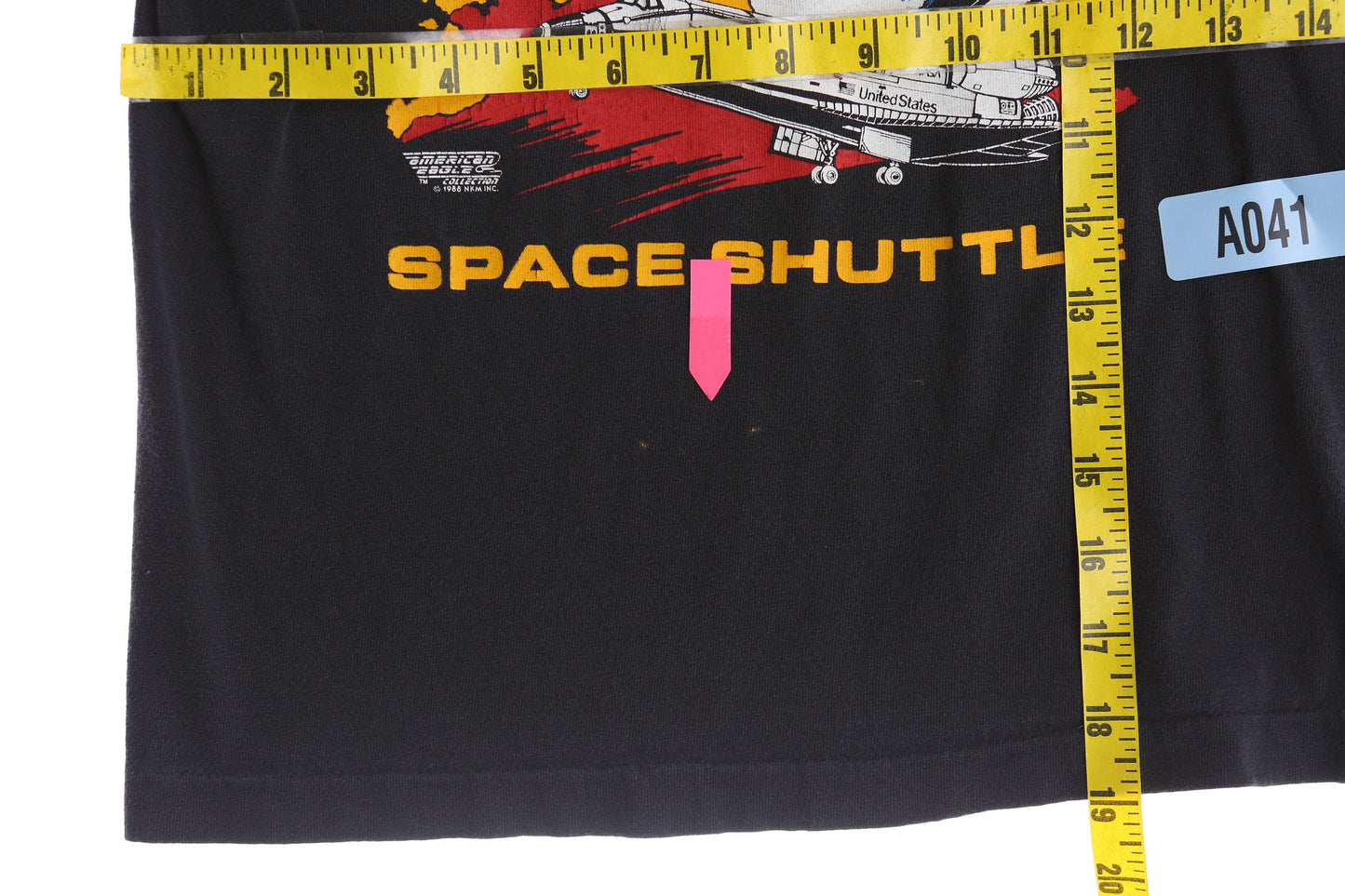 Space Shuttle Vintage Black Graphic T-shirt - Era 1980s - 1990s