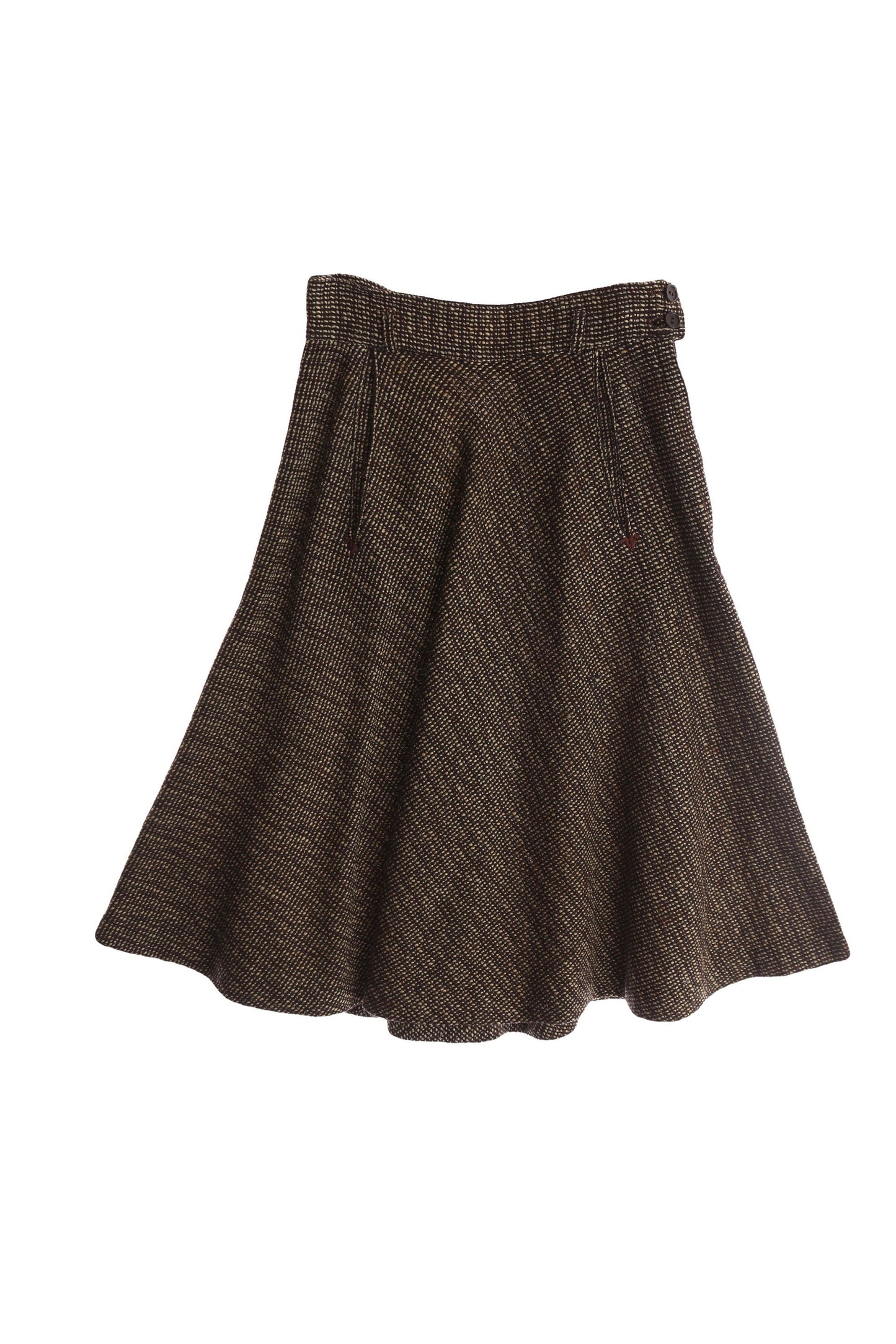 Vintage 1940's Women Brown Casual Skir