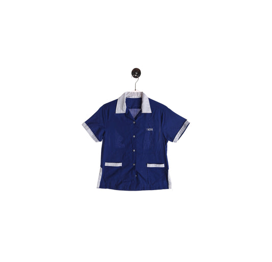 Vintage Women's Blue Bowling Top - Est Era 60s - 70s