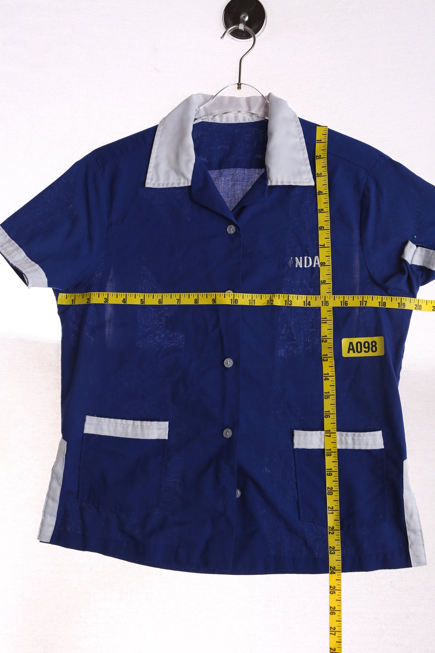 Vintage Women's Blue Bowling Top - Est Era 60s - 70s