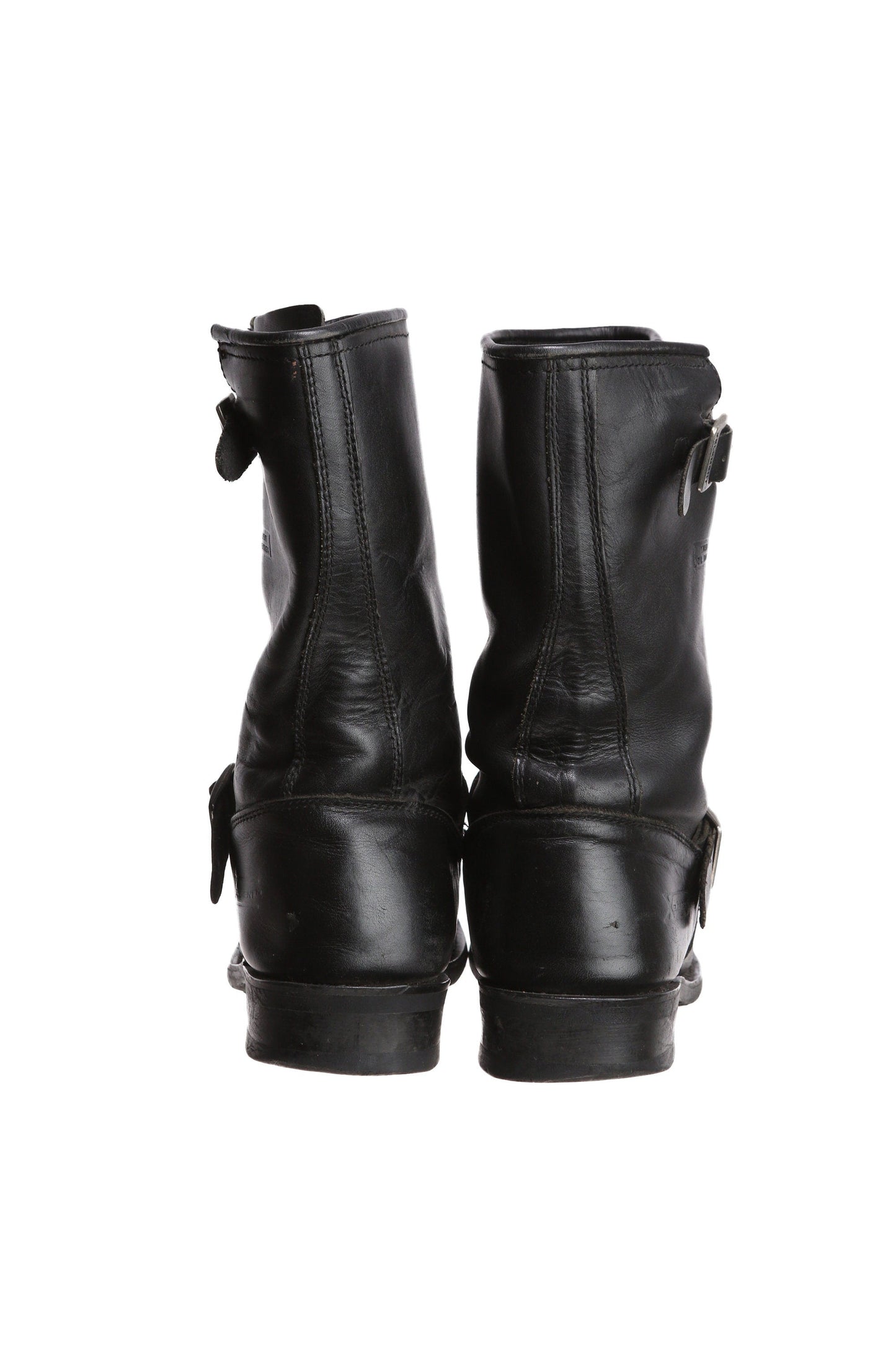 Men's Black Leather Engineering Boots by Xelement - Est Era 1990's - 2000