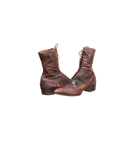 Vintage Women Leather Victorian Boots