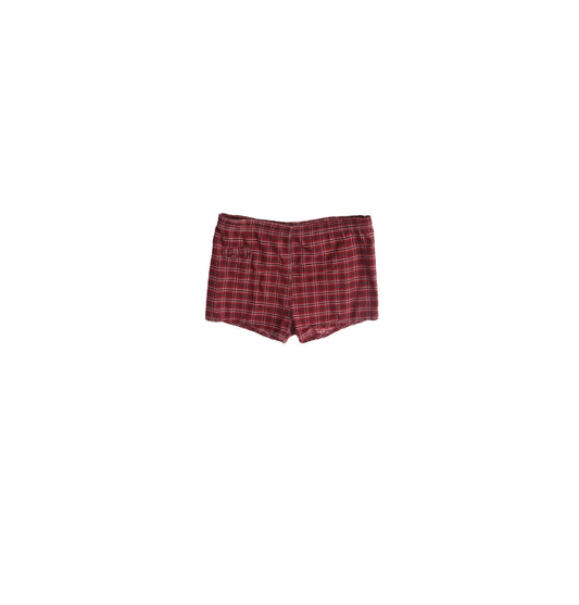 Vintage Beach Shorts - Red Plaid Fabric Pattern - Era 1950s - 1960s