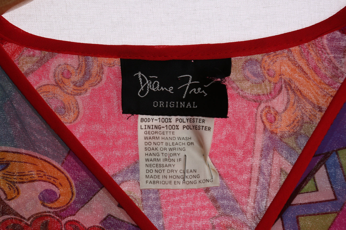 Vintage Diane Vons Brocade Pink Geometric Print Suit