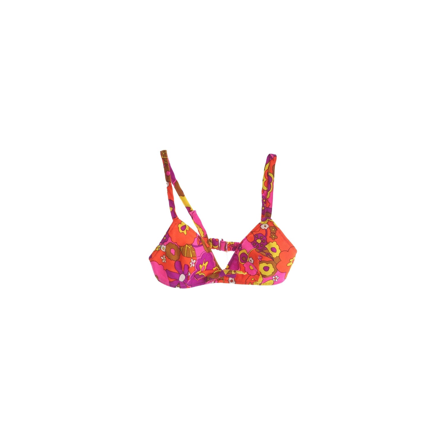 Vintage Floral Print Bikini Top by Catalina - Era 1970s - 1980s