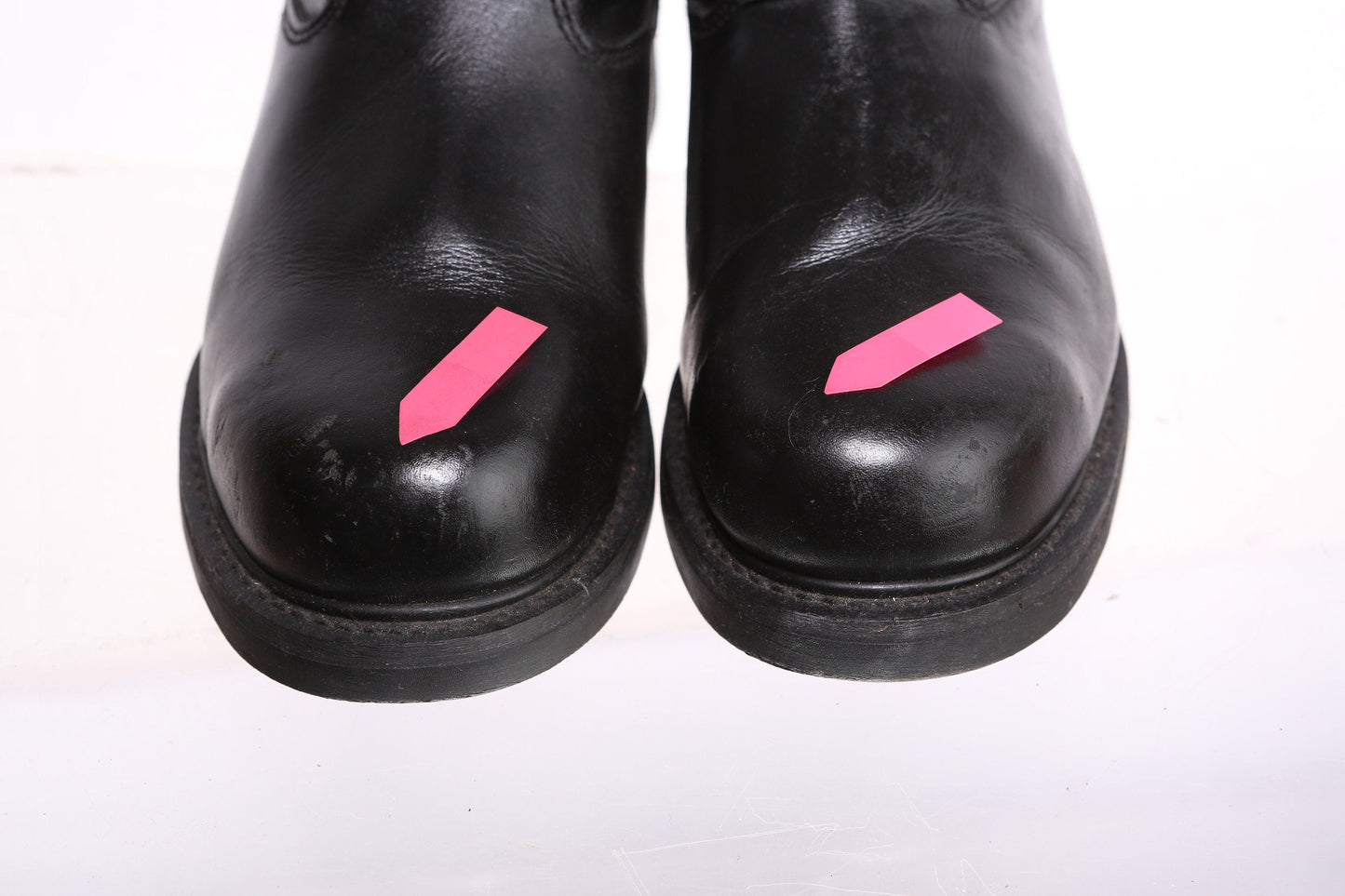 Men's Black Leather Engineering Boots - Size 7 1/2