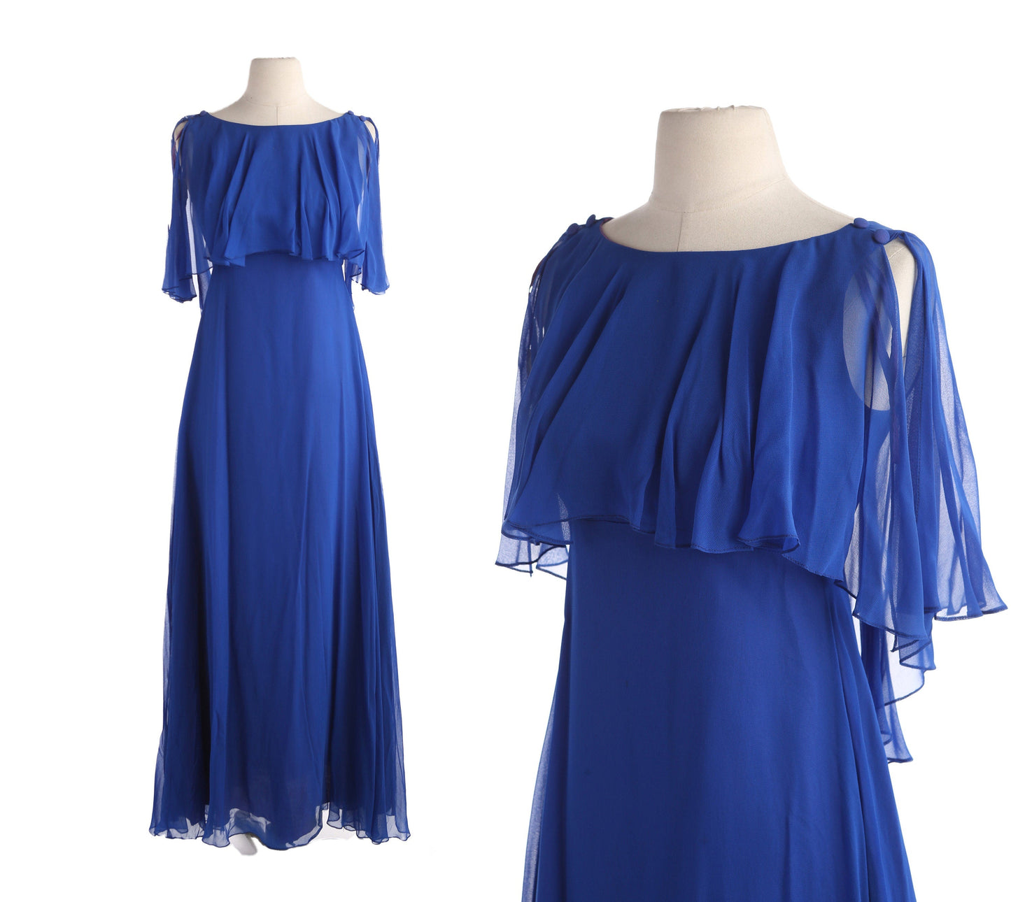 Vintage Women's Blue Long Evening Dress