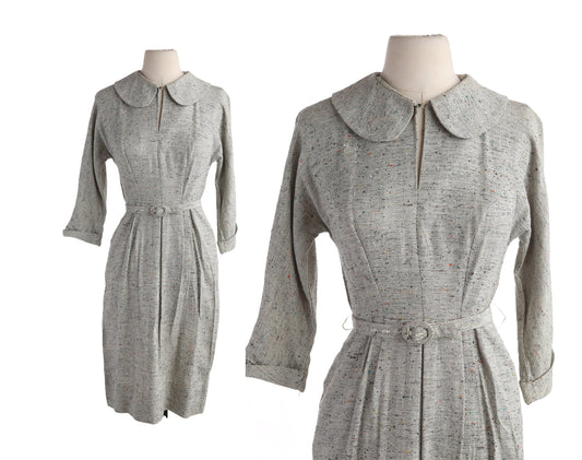 1950s Women Gray Casual Dress