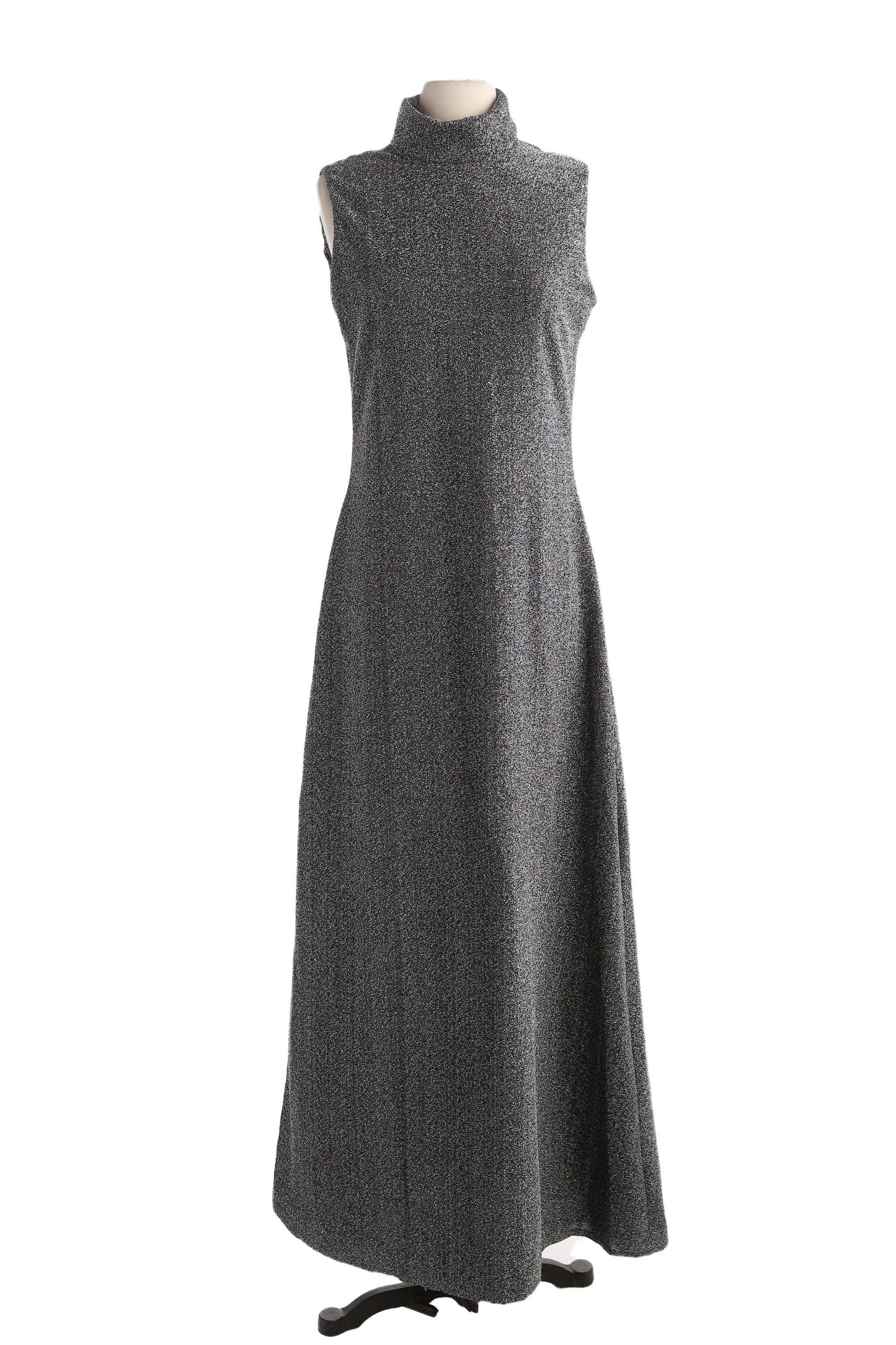 Vintage Women's Long Black Metallic Evening Dress
