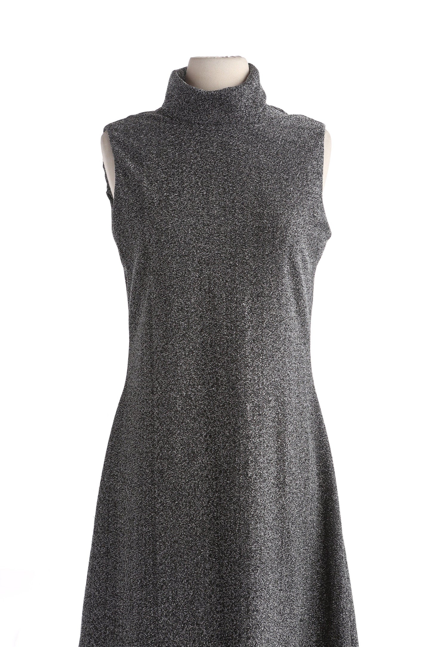 Vintage Women's Long Black Metallic Evening Dress