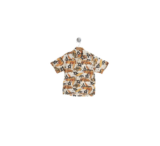 Vintage Men Surfing Print Hawaiian Shirt