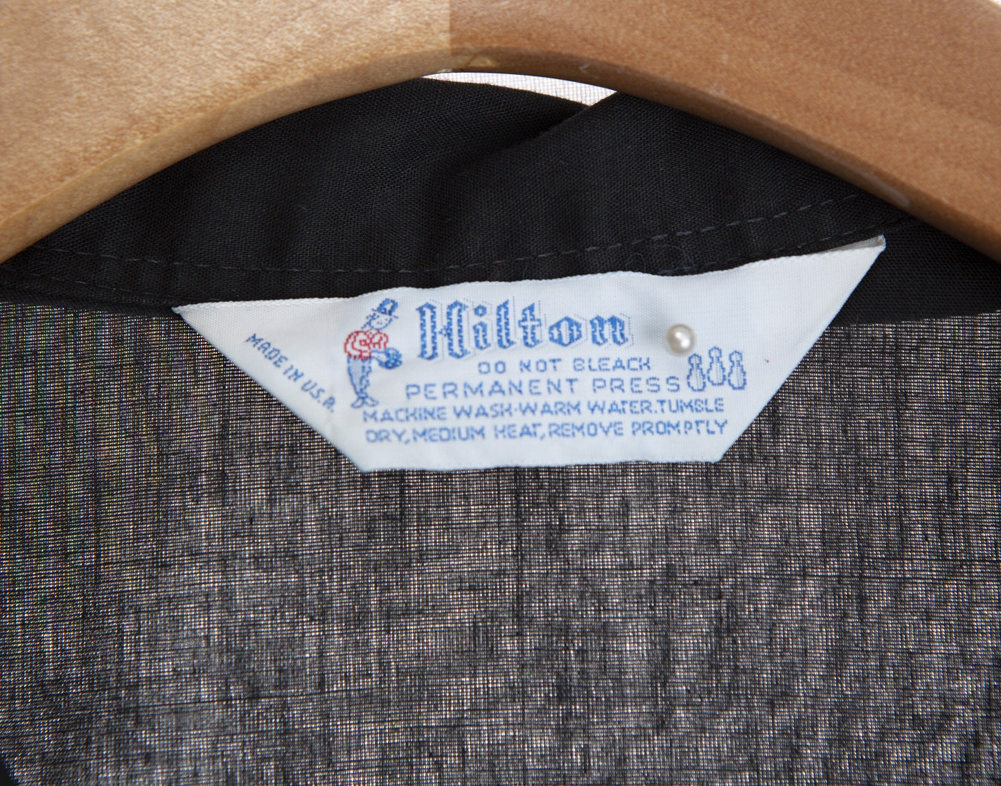 Vintage Women Black Bowling Shirt by Hilton