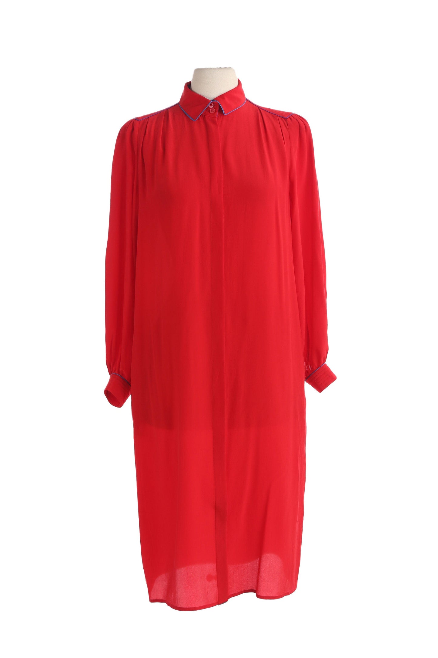 Vintage Women's Red Silk Casual Dress by Silk Studio