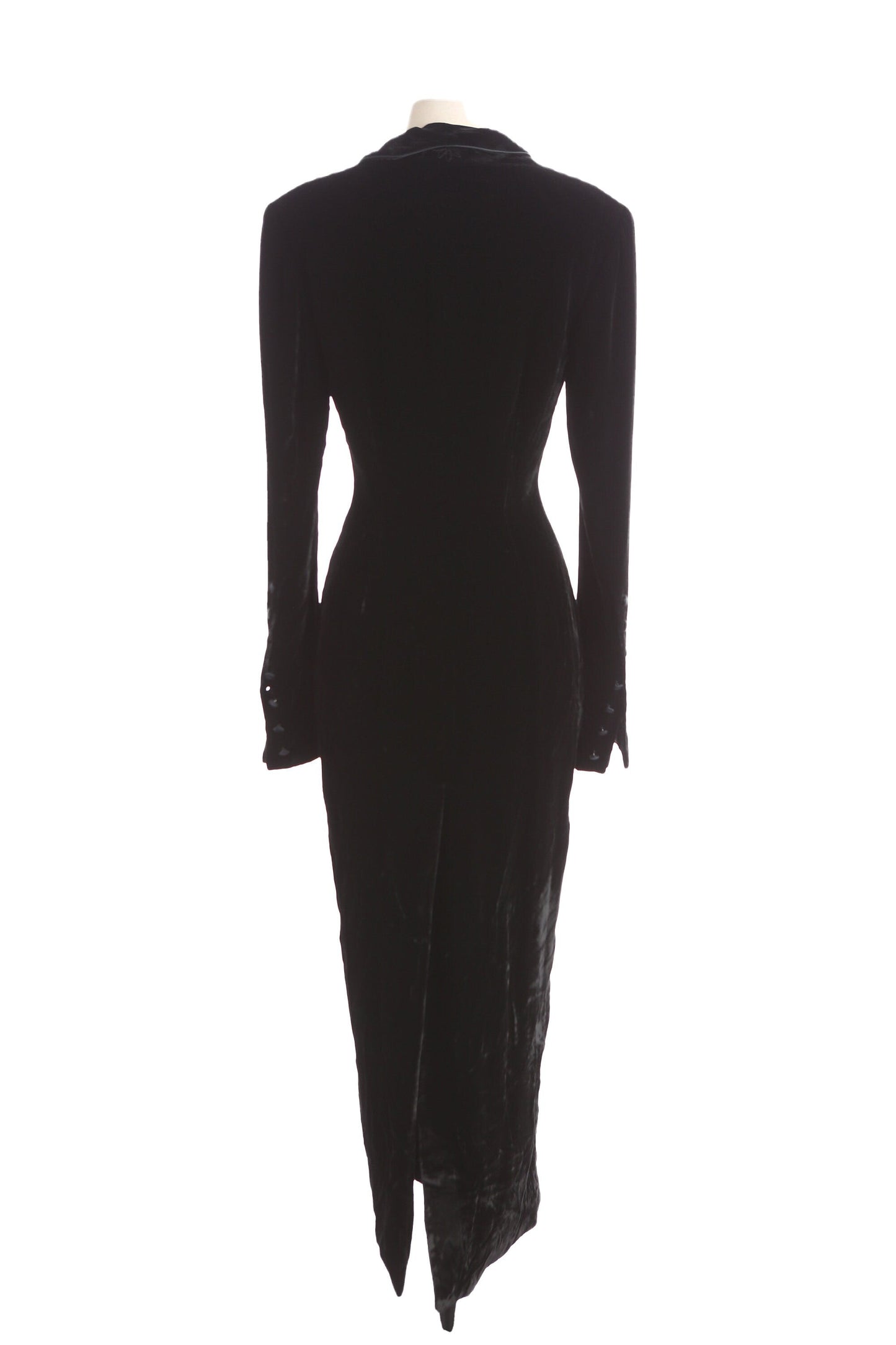 90s Women Black Velour Casual Jumpsuit