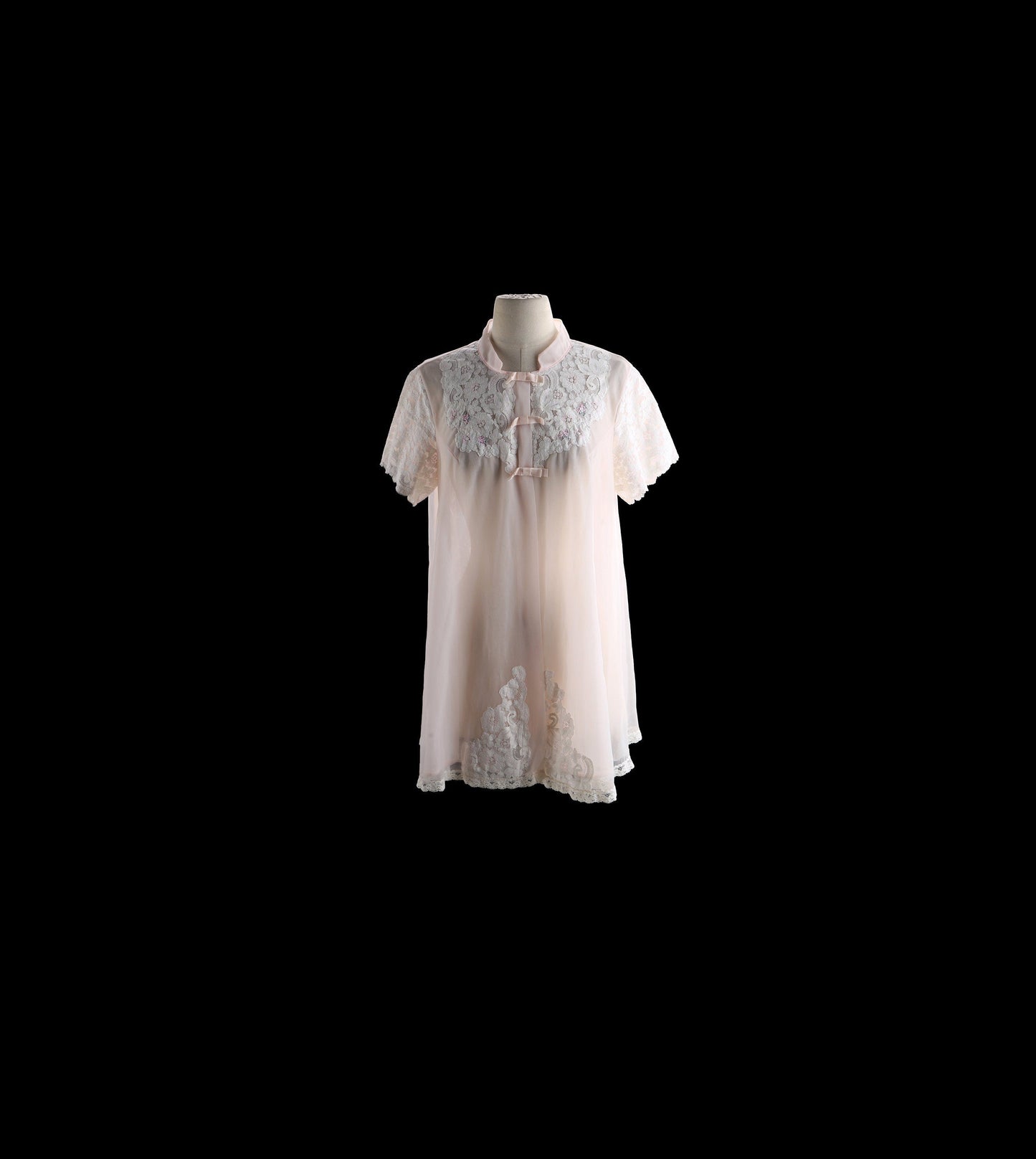 Vintage Women's Pink Poly Nightgown Blouson Slip Dress