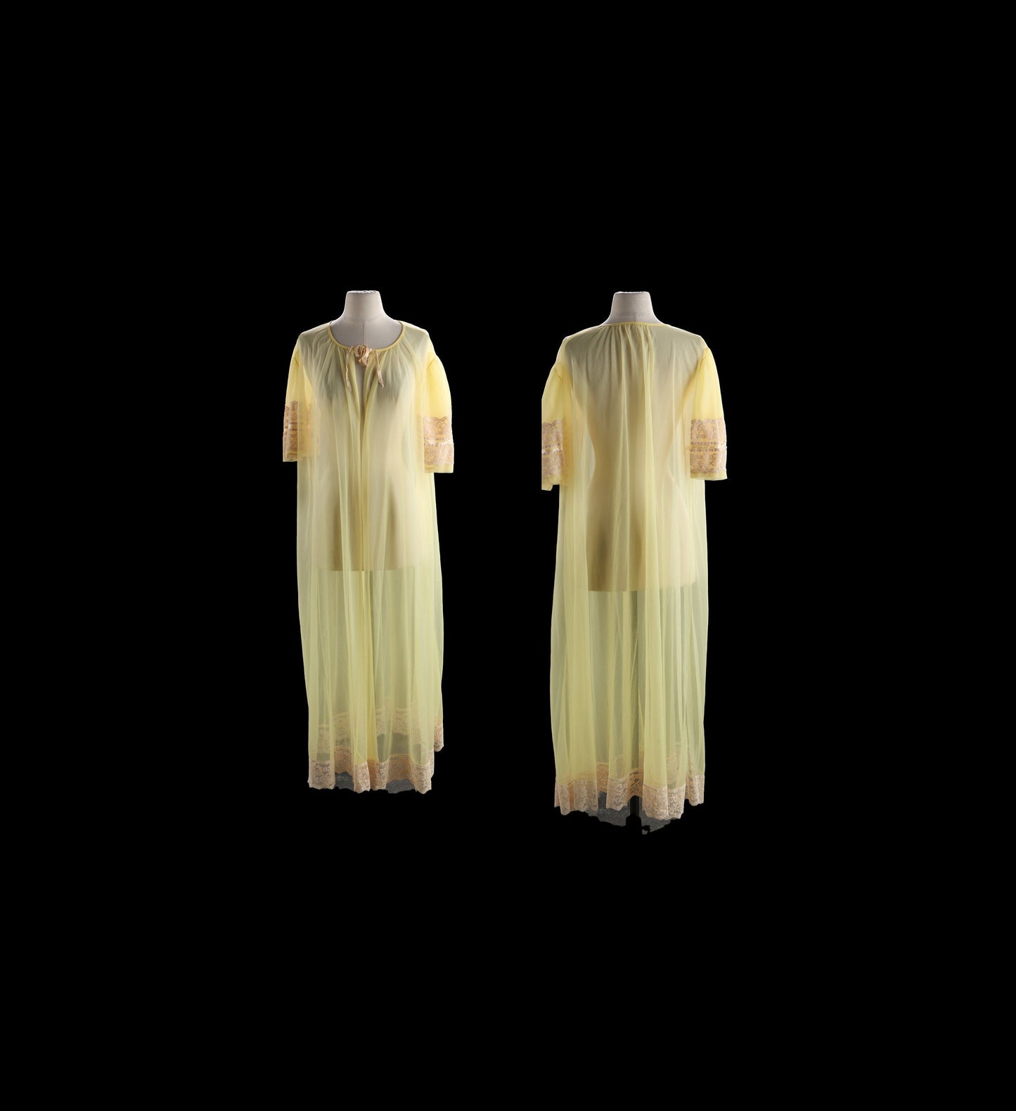 Vintage Yellow Nightgown Blouson Dress