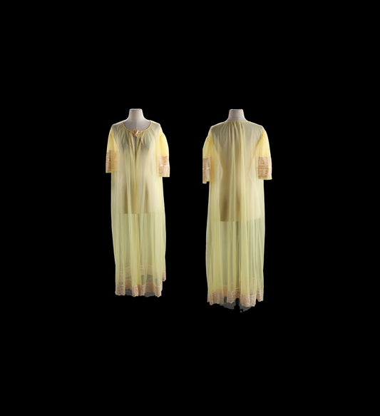 Vintage Yellow Nightgown Blouson Dress