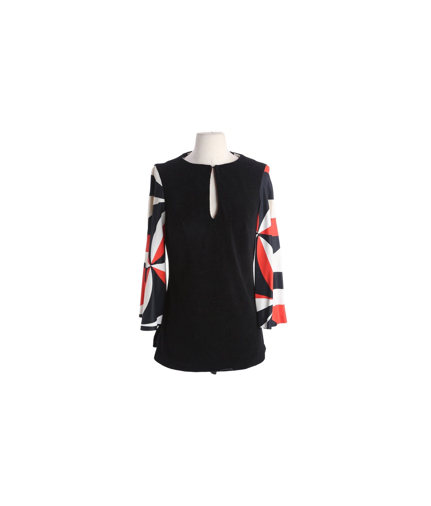 70s Women Black Long Sleeve Mod Dress by Elizabeth Stewart for  Six to Twelve