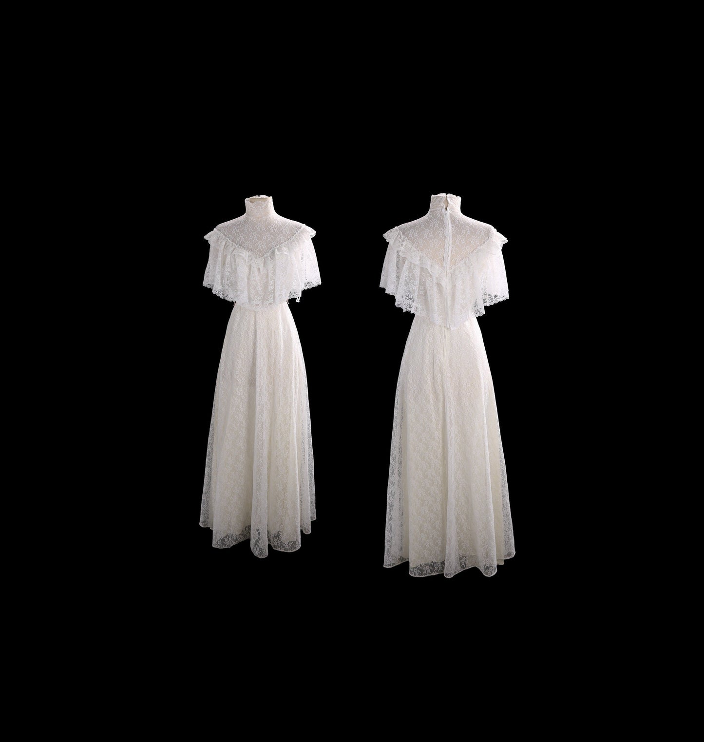Vintage White Lace Long Prairie Dress Wedding Style