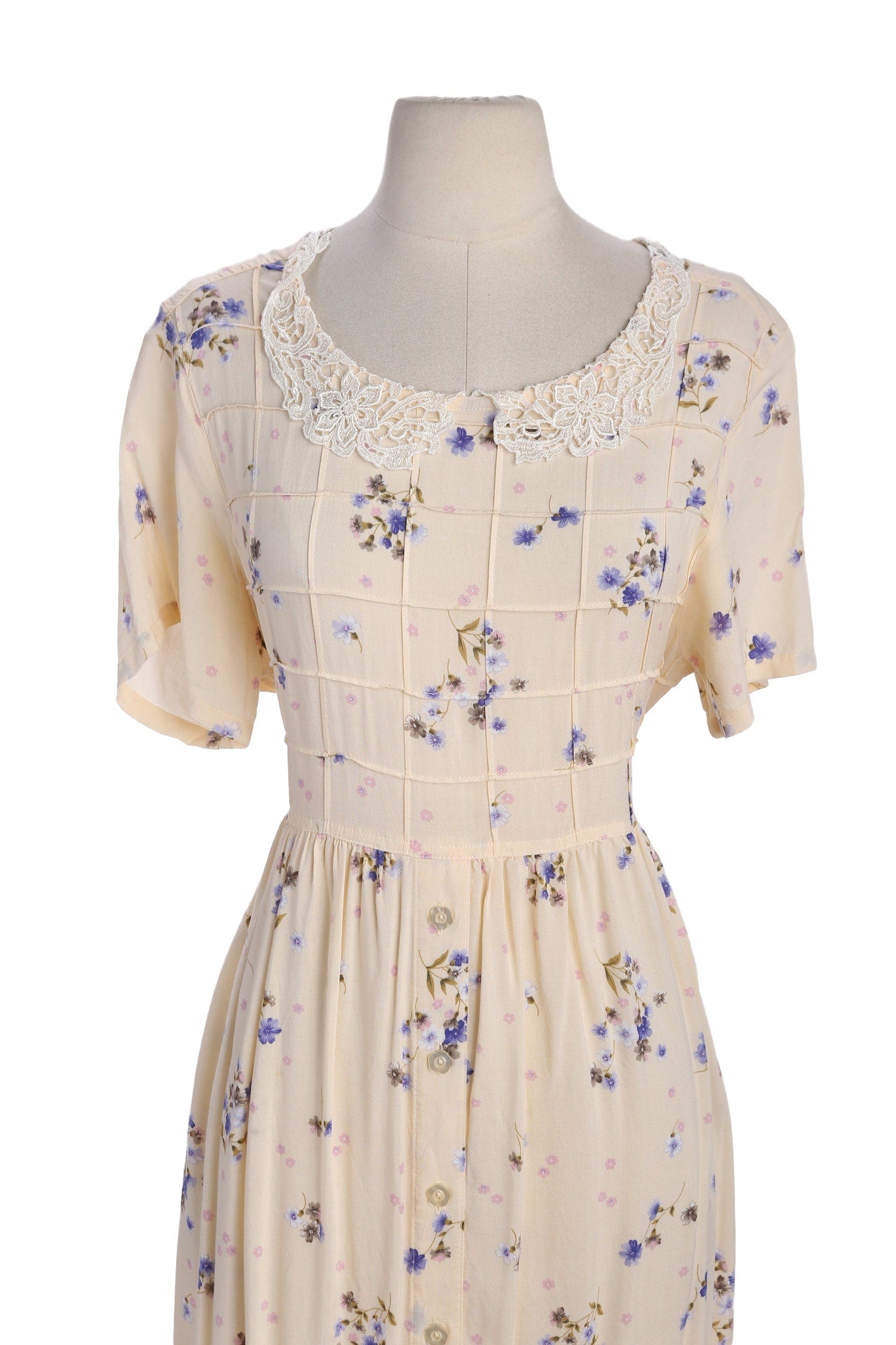 90s Women Floral Print Long Summer Casual Dress by Erika Studio