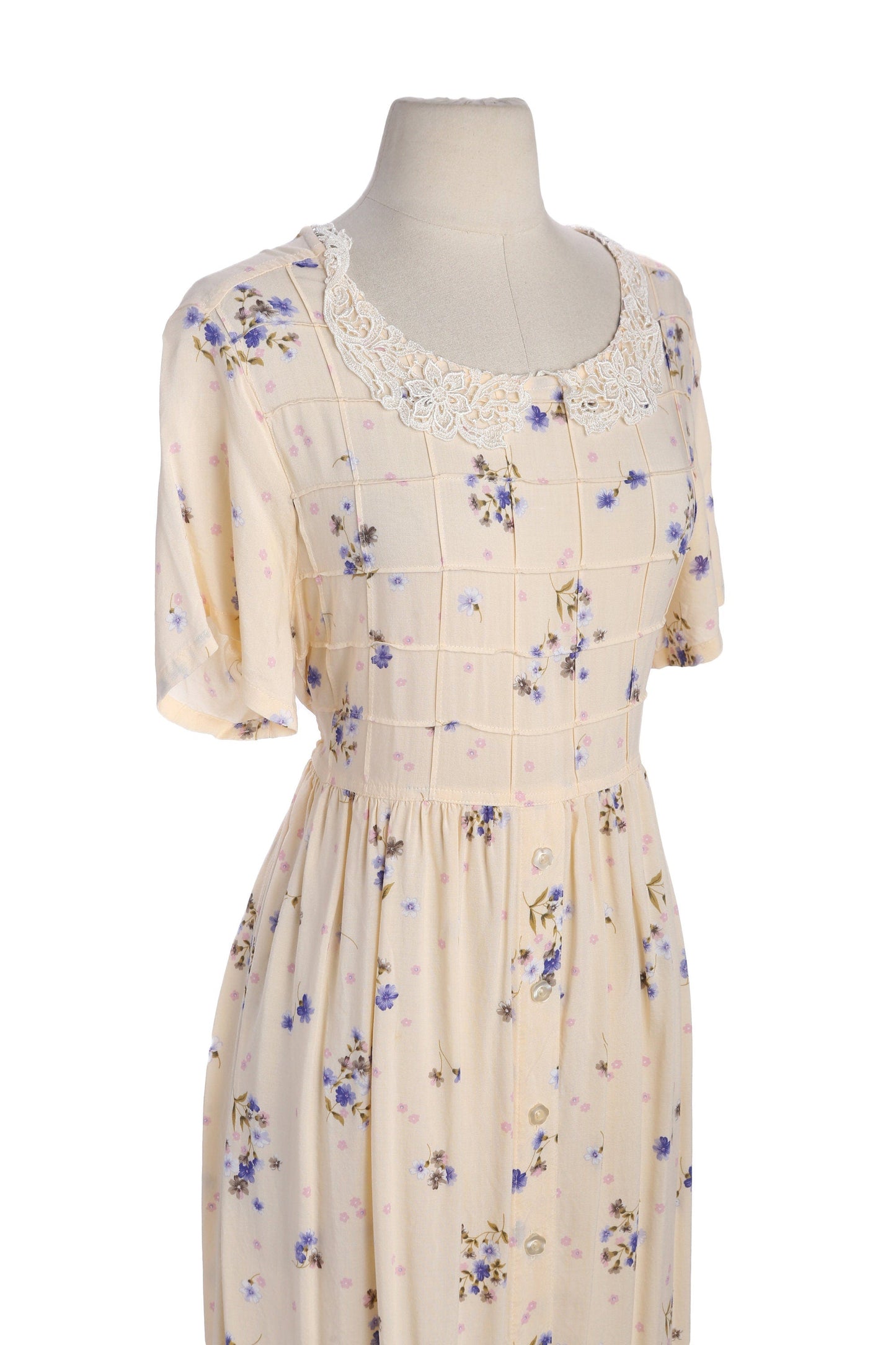 90s Women Floral Print Long Summer Casual Dress by Erika Studio