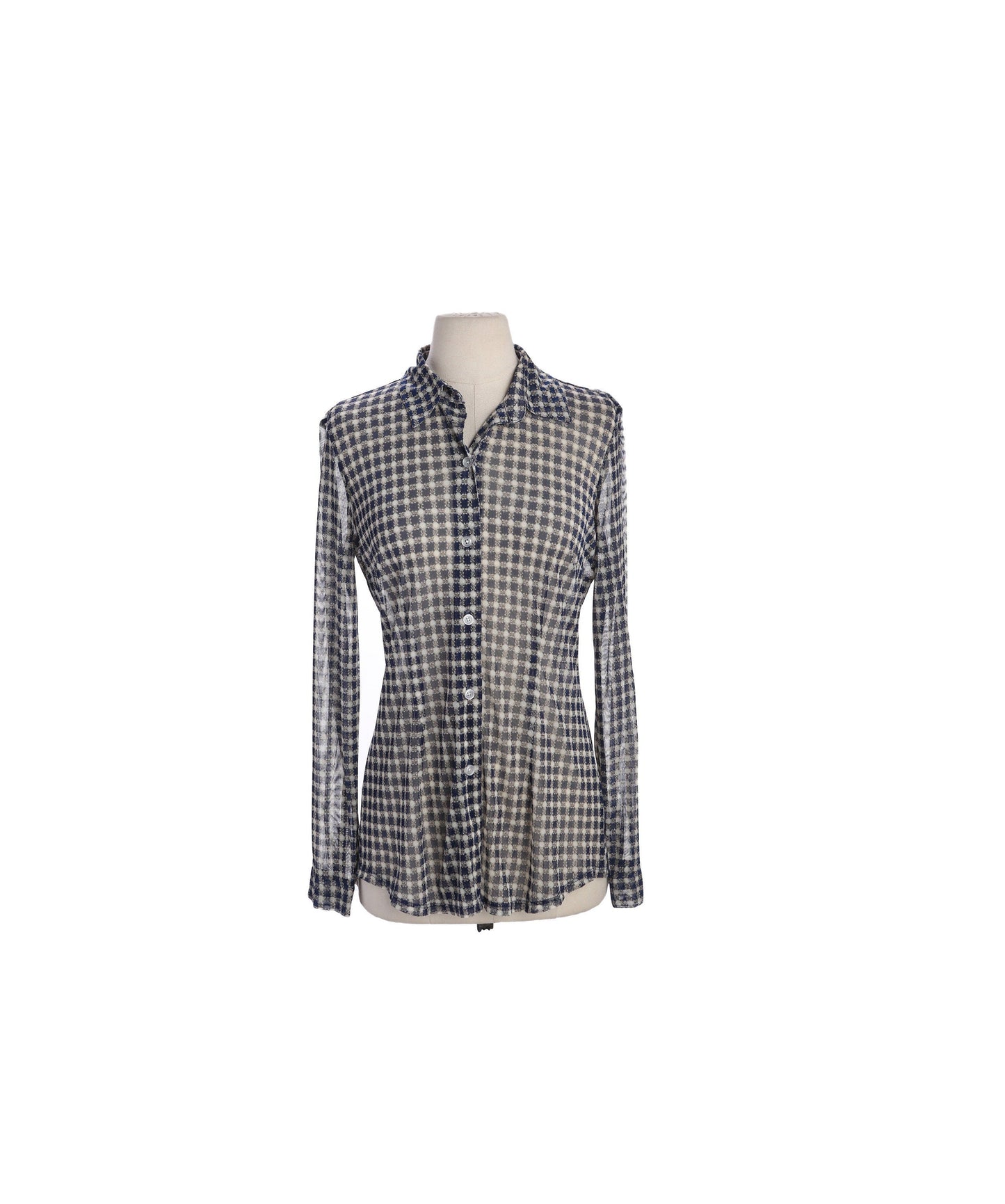 Y2K Women Plaid Sheer Casual Top by Cabi