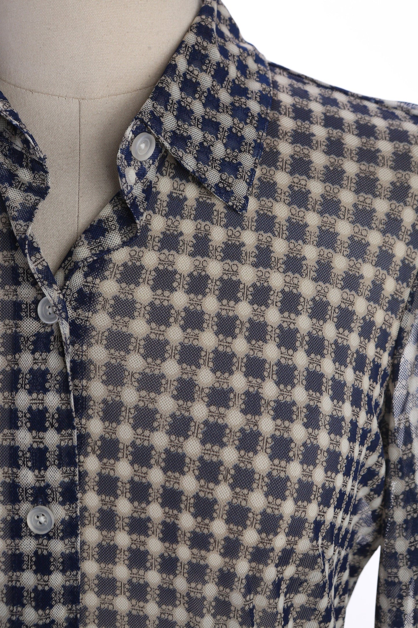 Y2K Women Plaid Sheer Casual Top by Cabi