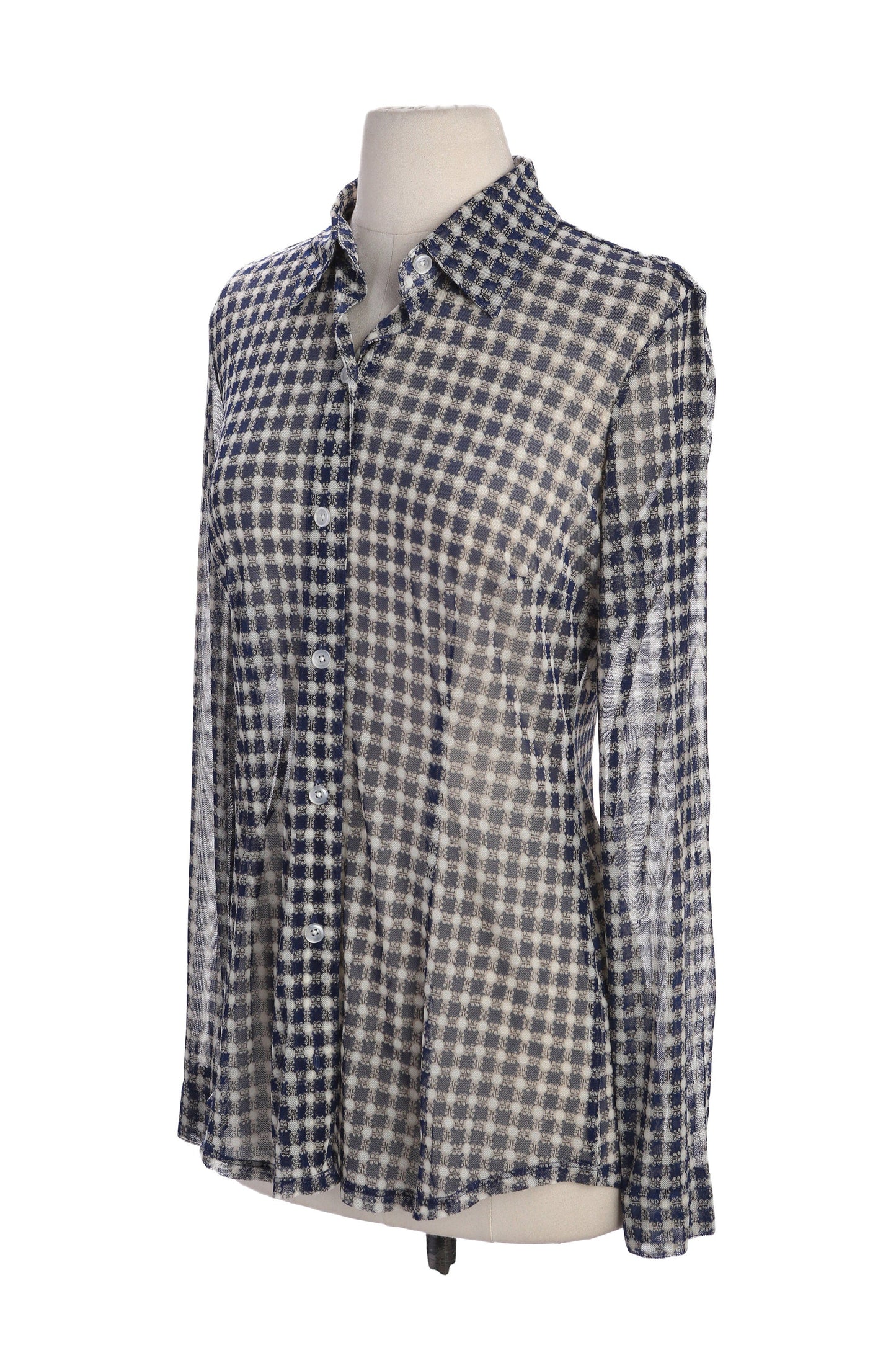 Y2K Women Plaid Sheer Casual Top by Cabi