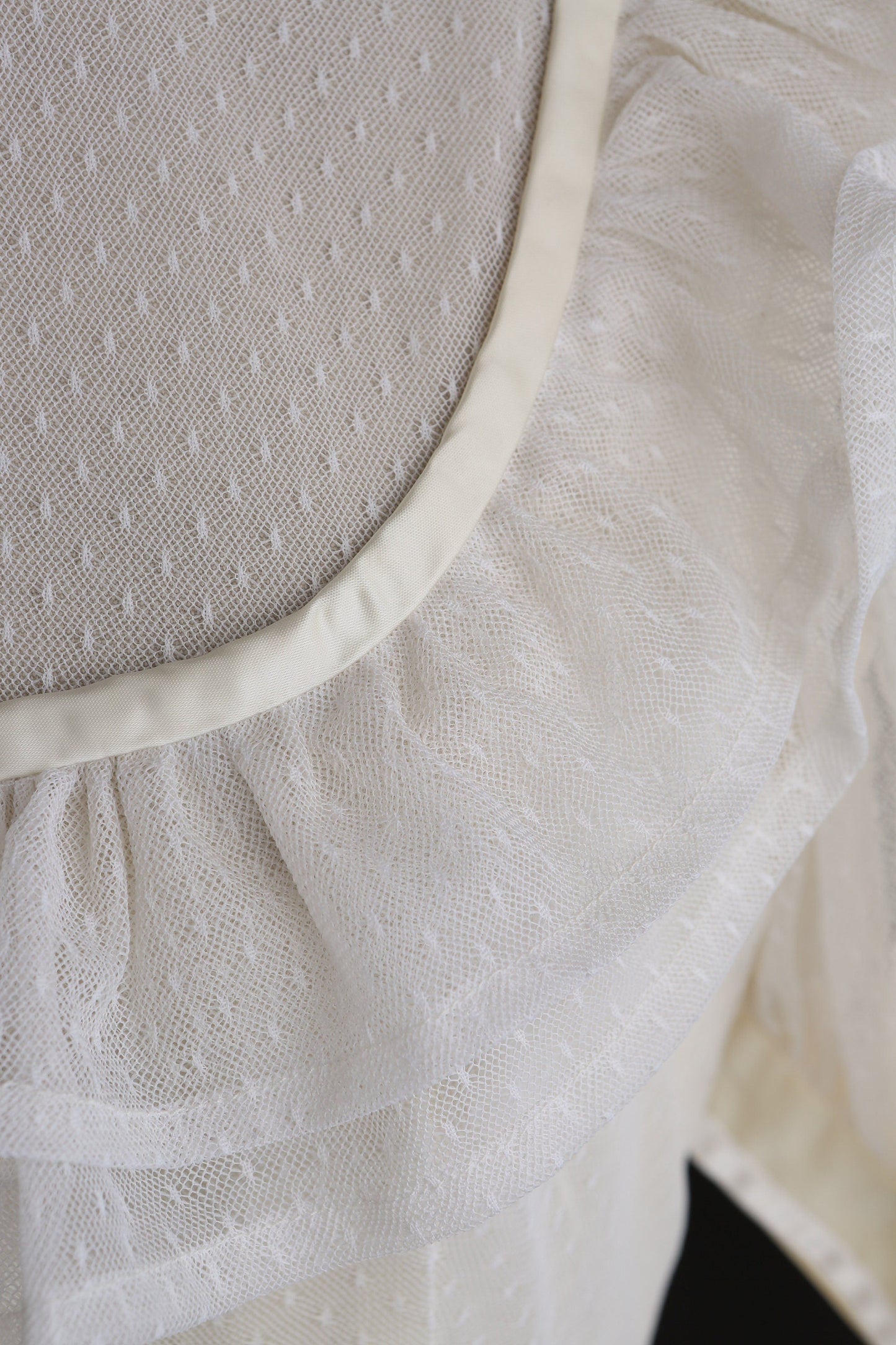 Vintage White Long Prairie Dress - Era 1970s - 1980s