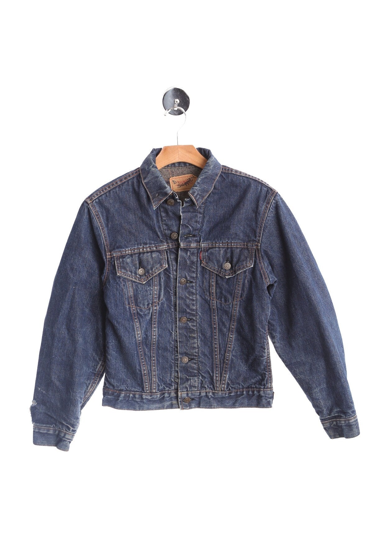 Trucker Denim Jacket / Levi's / Blue / dark Wash / 1970s - 1980s / Flannel Lining