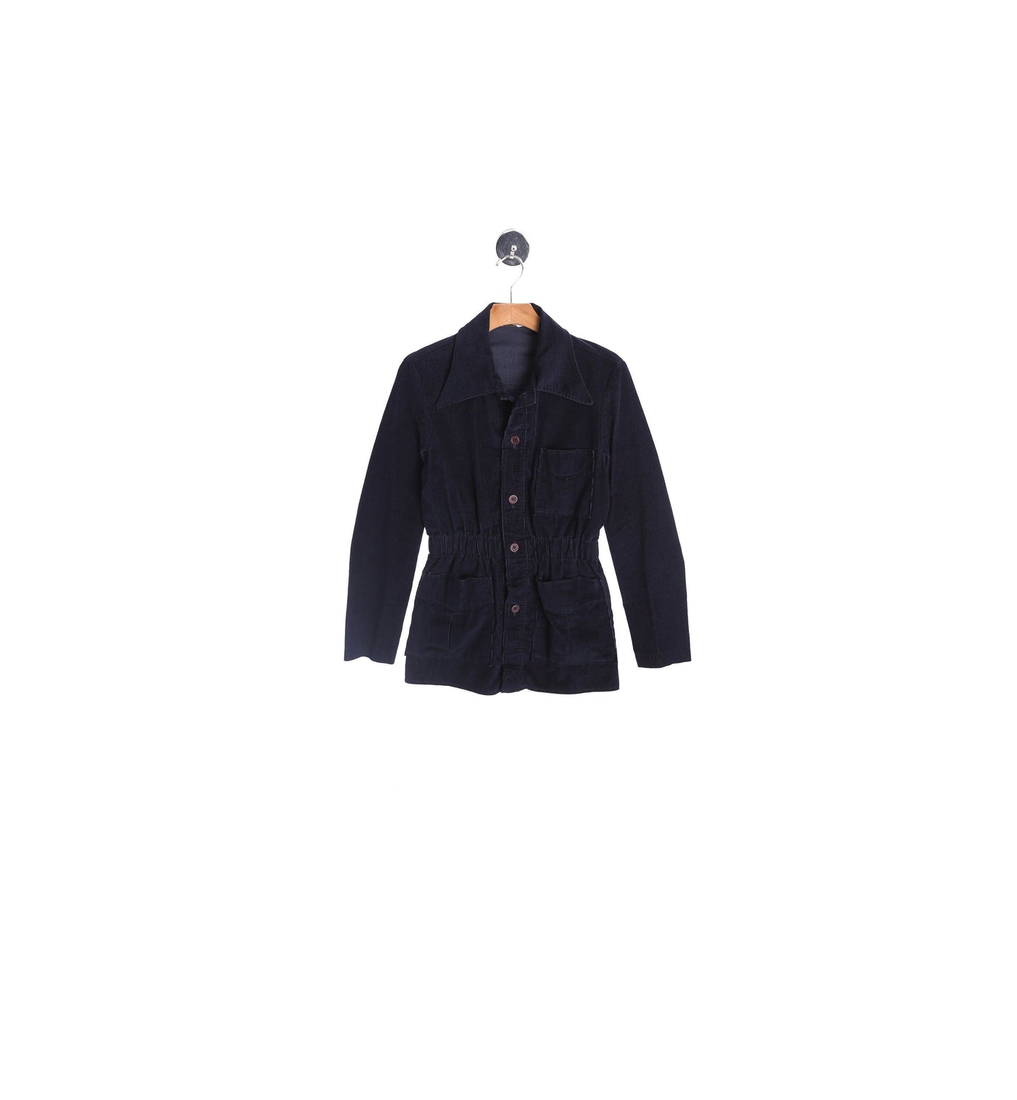70's Men Blue Corduroy Shirt