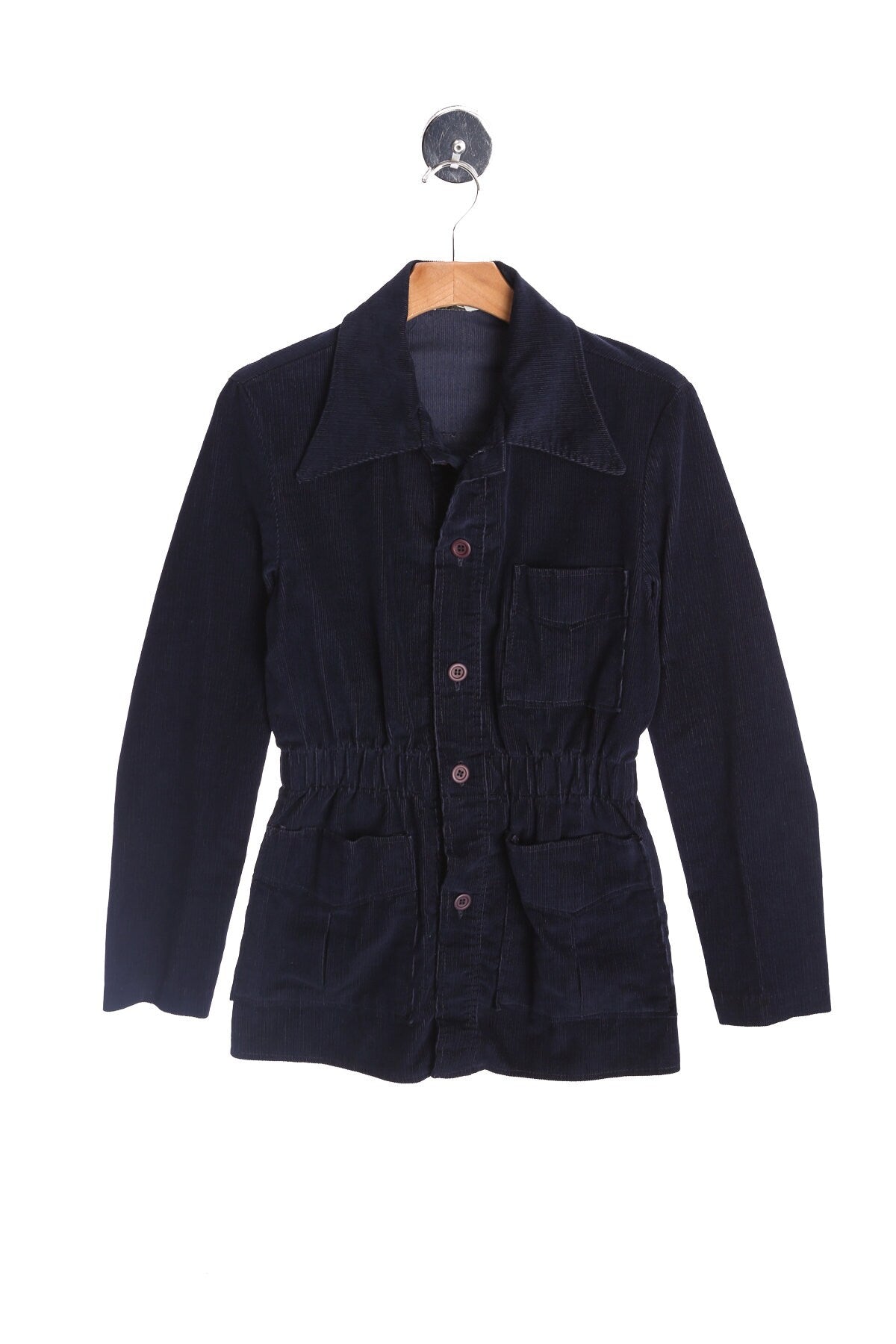 70's Men Blue Corduroy Shirt