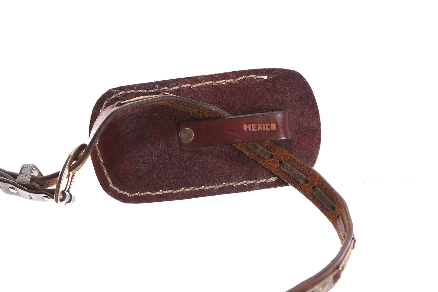 Vintage Tooled Leather Case with Belt Strap