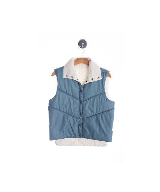 Vintage Ski Down Vest with Cowboy Western Print