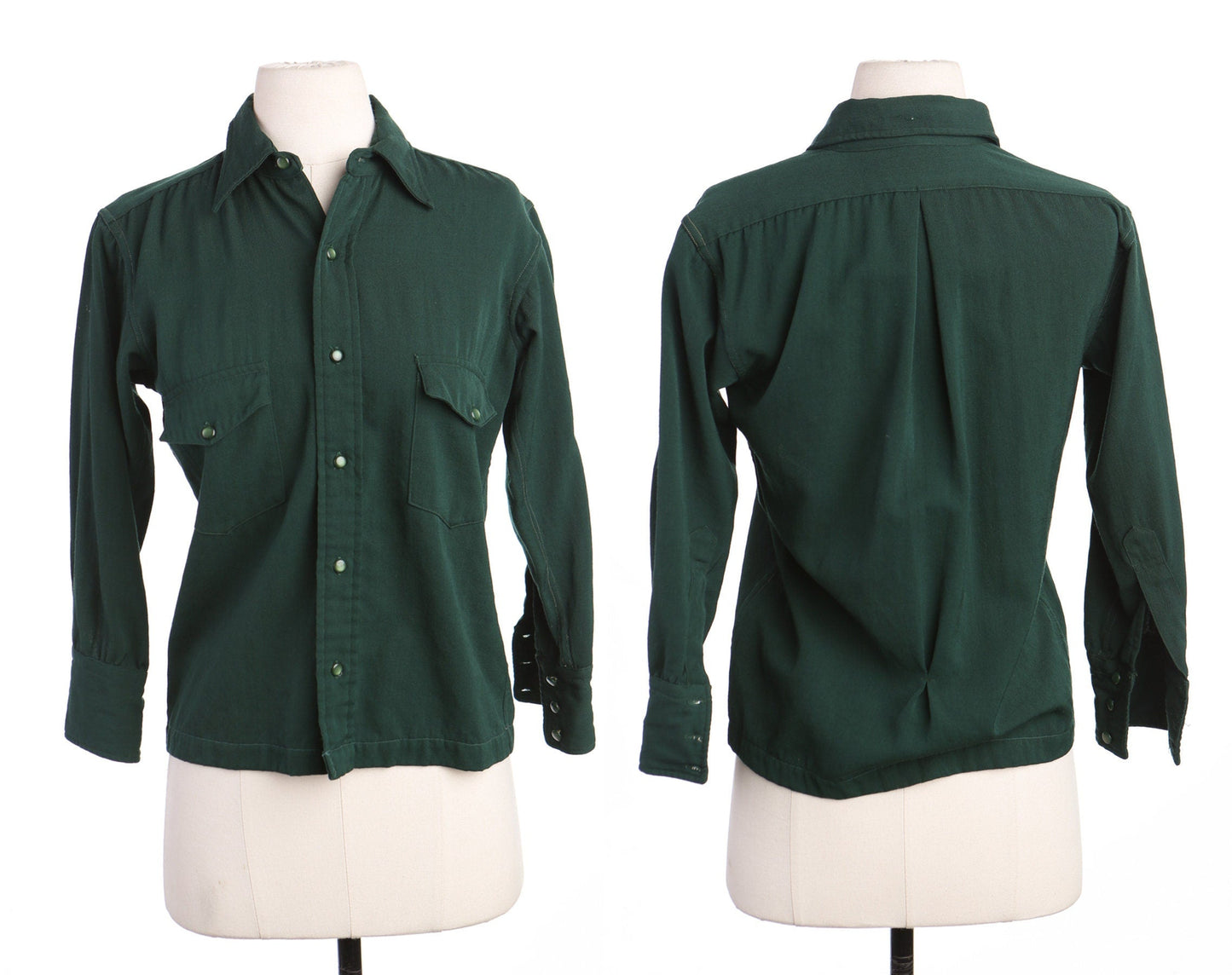 Vintage Western Shirt / Green / Long Sleeve / 1940s - 1950s