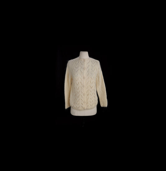 Vintage Women Button Up Long Sleeve Cardigan Sweater - Era 1960s - 1970s