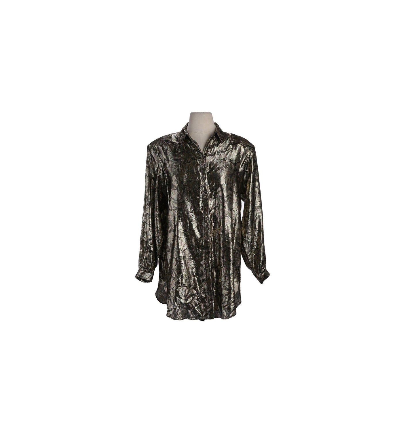 Vintage Women Metallic Gold Long Sleeve Blouse by Rothschild - Est Era 80s - 90s